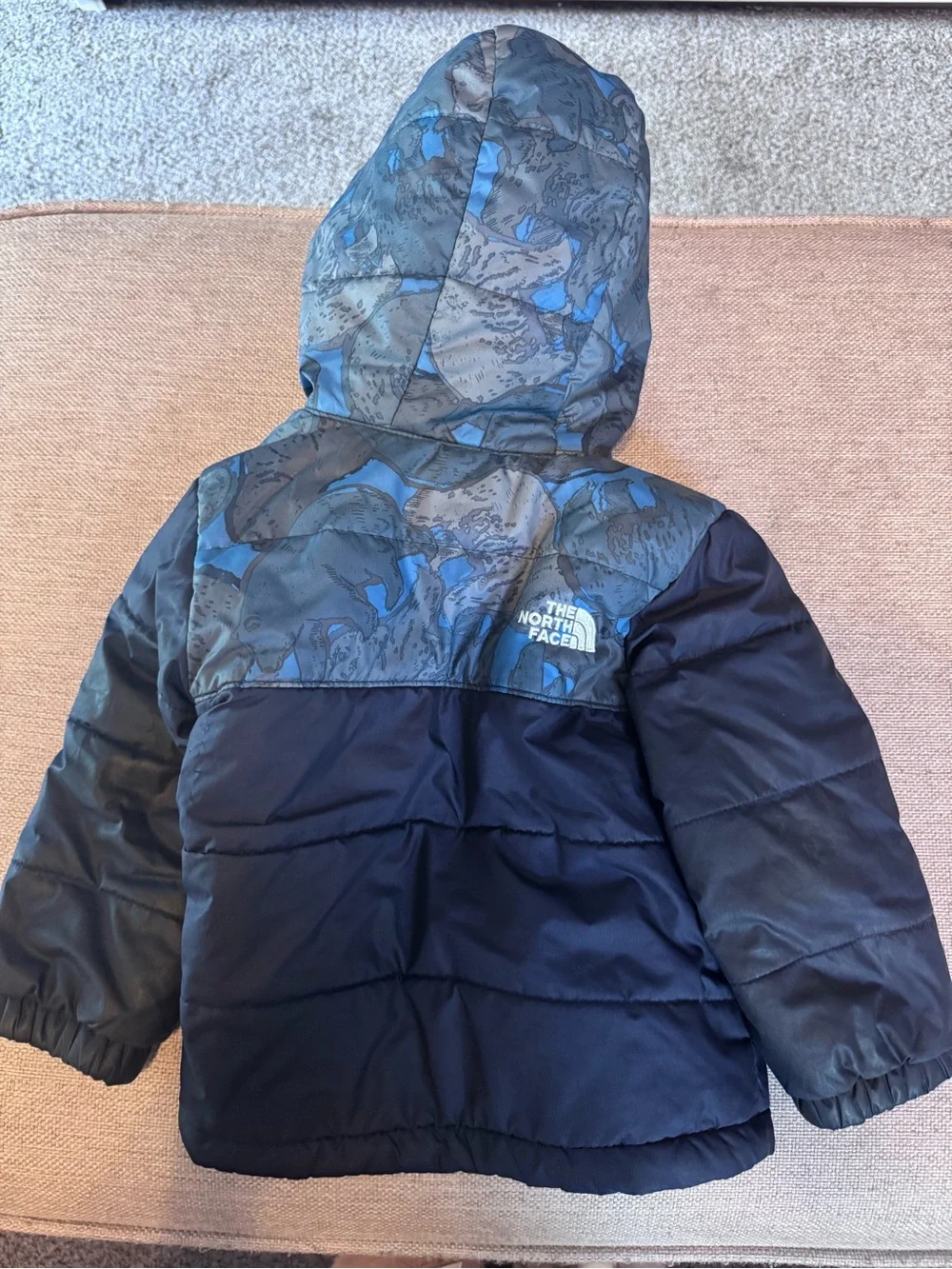 The North Face Boys Navy Jacket with Blue Camo